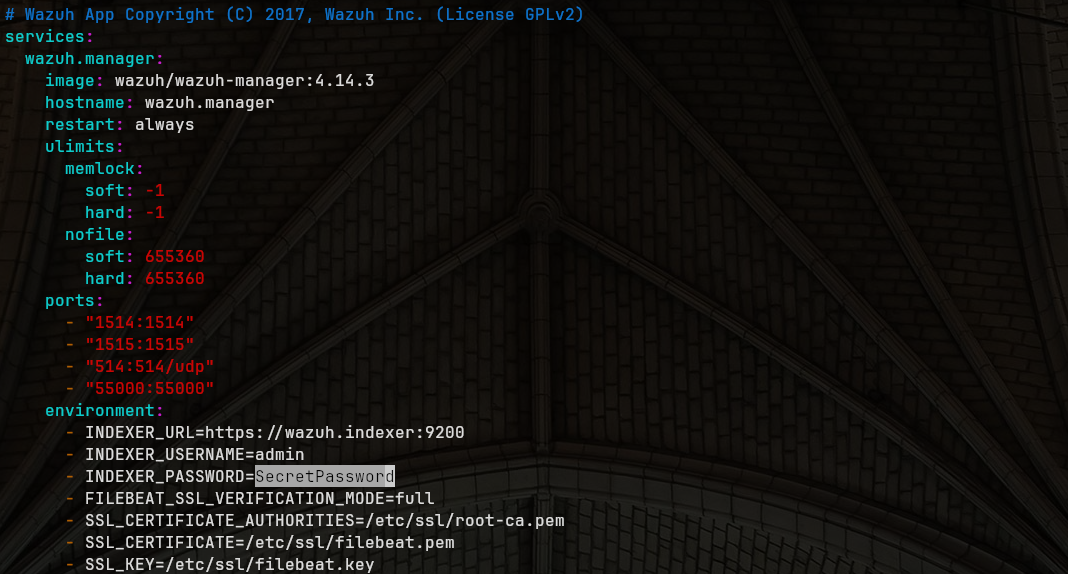 Editing docker-compose.yml indexer section