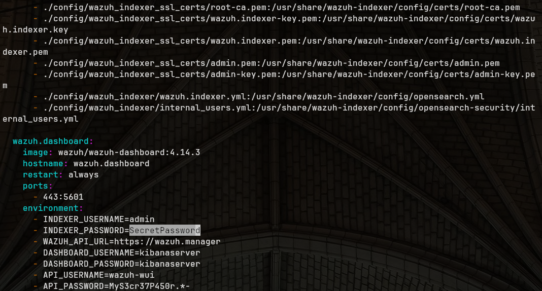 Editing docker-compose.yml dashboard section