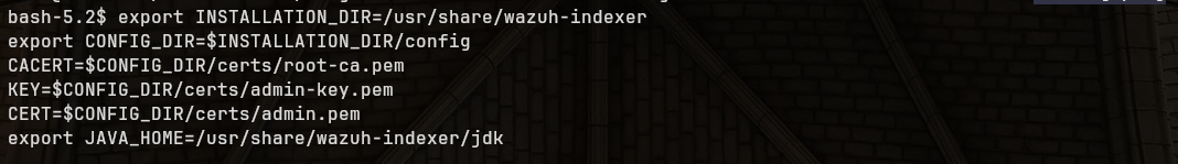 Setting env vars and running securityadmin