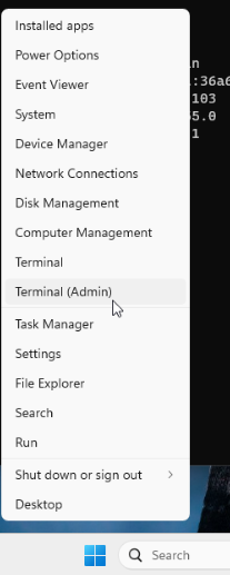 Opening Terminal as Admin